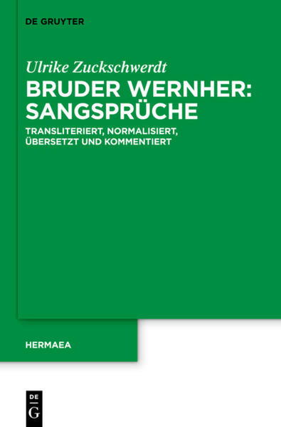 Produktbild: Bruder Wernher: Sangsprüche | Ulrike Zuckschwerdt