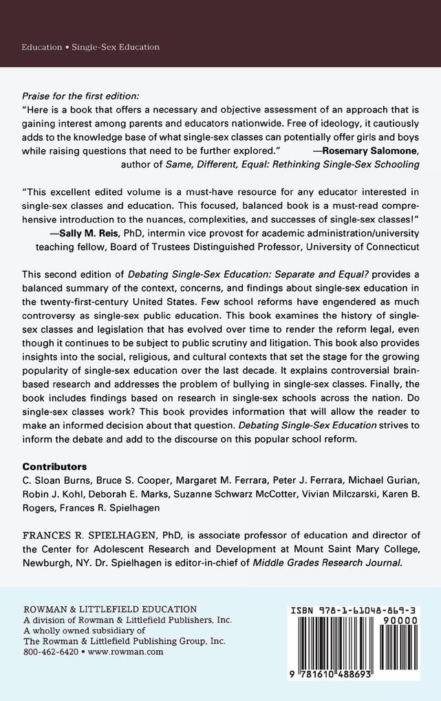 Weitere Ansicht: Debating Single-Sex Education | Frances R. Spielhagen