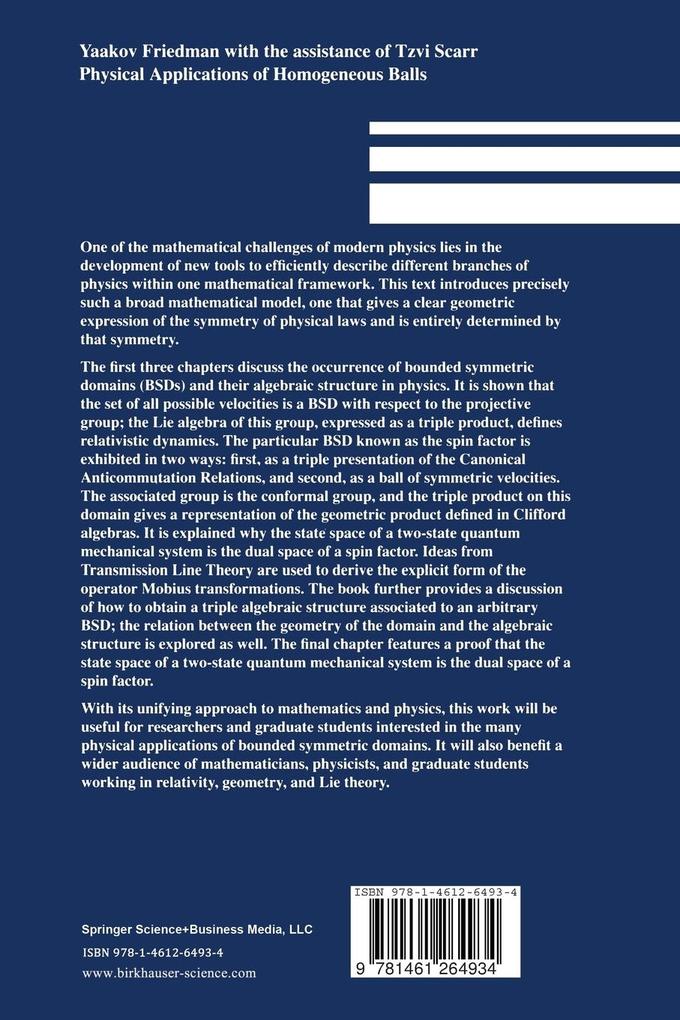 Weitere Ansicht: Physical Applications of Homogeneous Balls | Yaakov Friedman