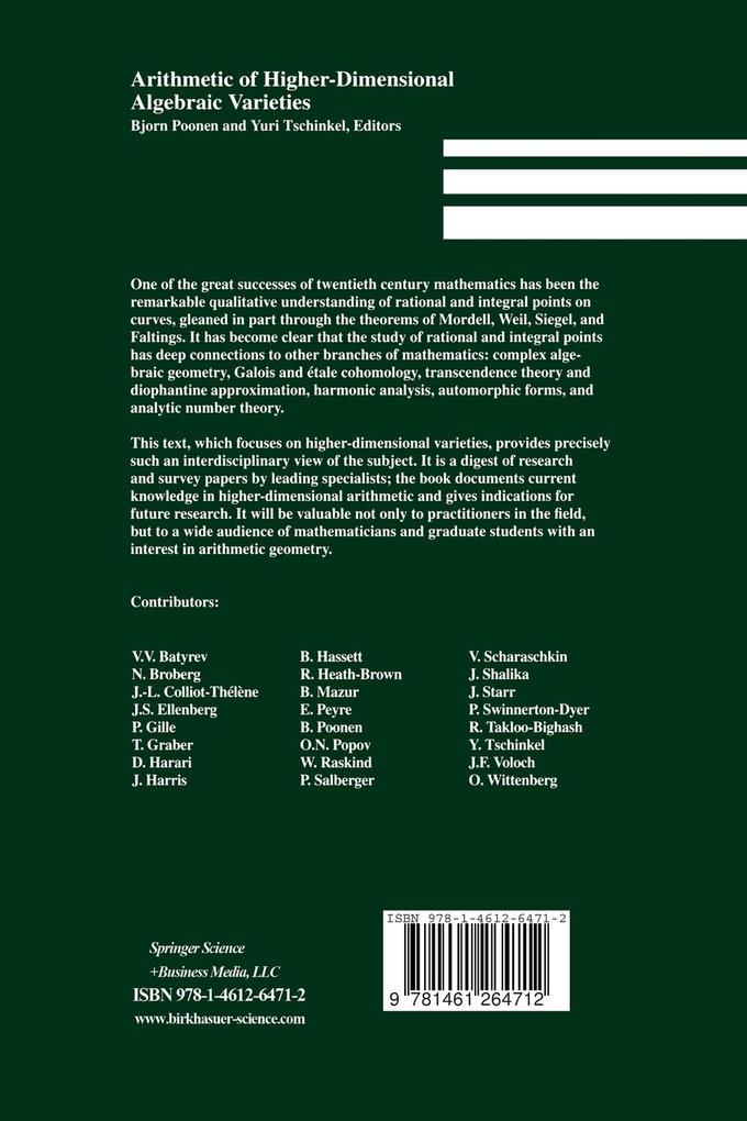 Weitere Ansicht: Arithmetic of Higher-Dimensional Algebraic Varieties