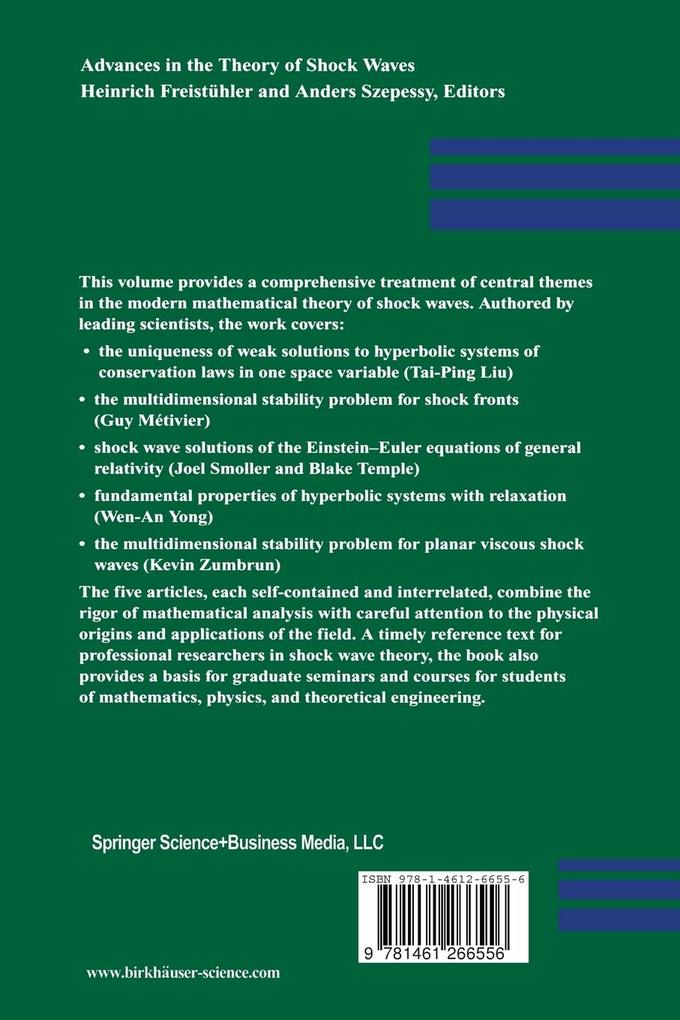 Weitere Ansicht: Advances in the Theory of Shock Waves