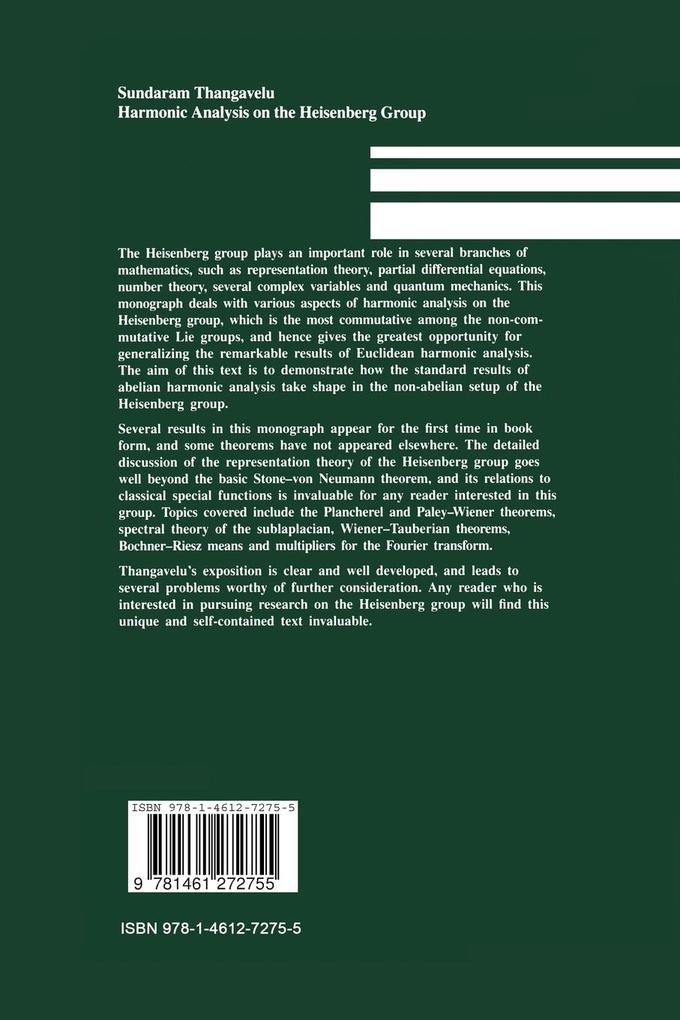 Weitere Ansicht: Harmonic Analysis on the Heisenberg Group