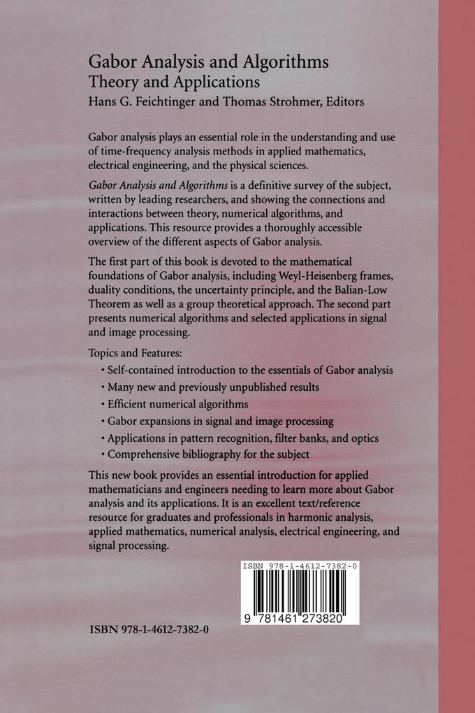 Weitere Ansicht: Gabor Analysis and Algorithms
