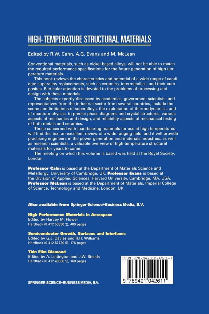 Weitere Ansicht: High-temperature Structural Materials