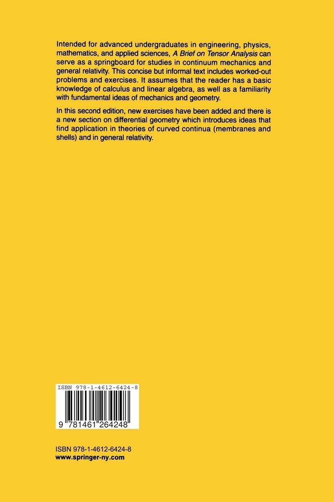Weitere Ansicht: A Brief on Tensor Analysis | James G. Simmonds