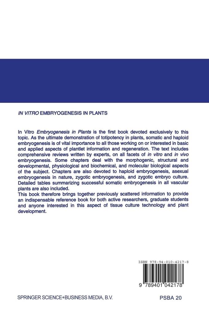 Weitere Ansicht: In Vitro Embryogenesis in Plants