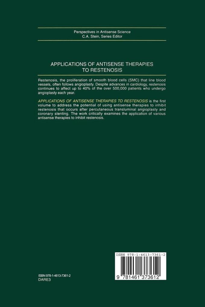 Weitere Ansicht: Applications of Antisense Therapies to Restenosis