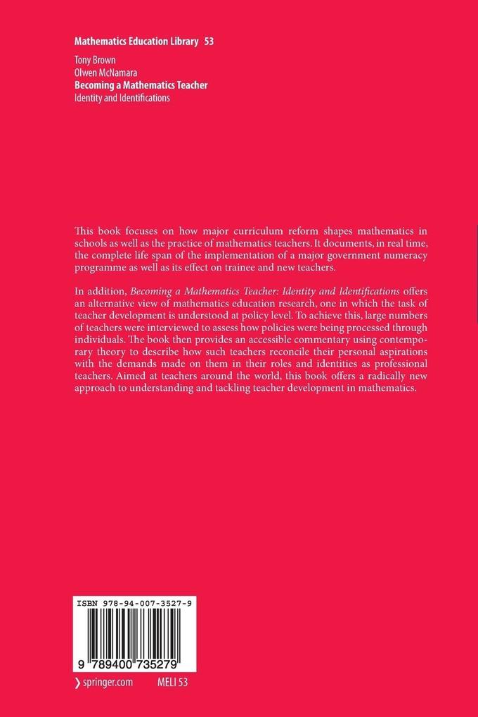 Weitere Ansicht: Becoming a Mathematics Teacher | Tony Brown, Olwen McNamara