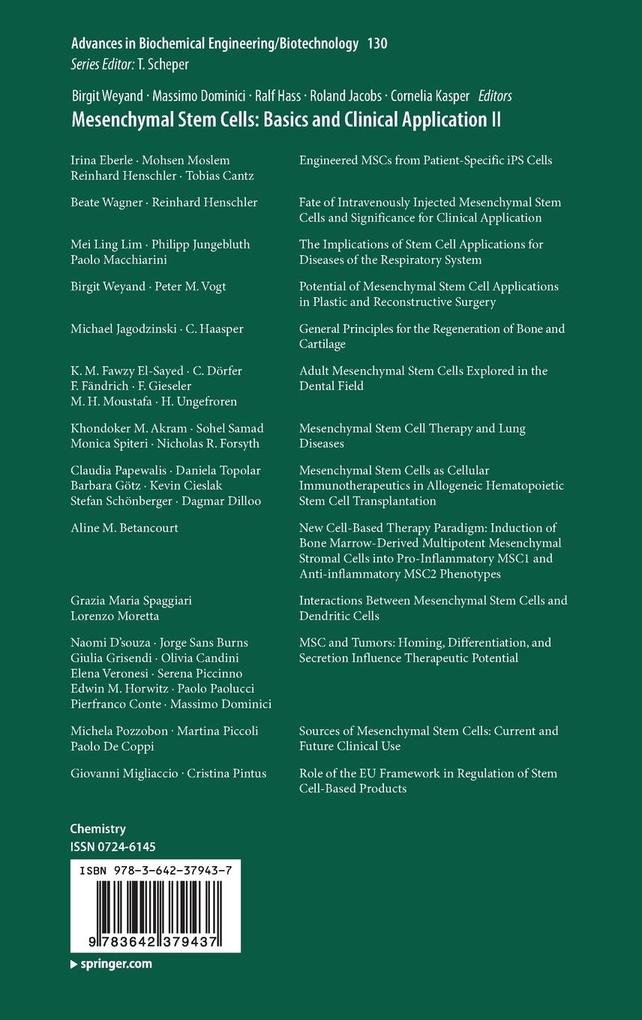 Weitere Ansicht: Mesenchymal Stem Cells - Basics and Clinical Application II