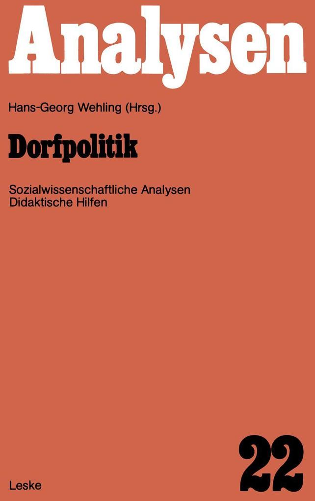 Produktbild: Dorfpolitik | Hans-Georg Wehling