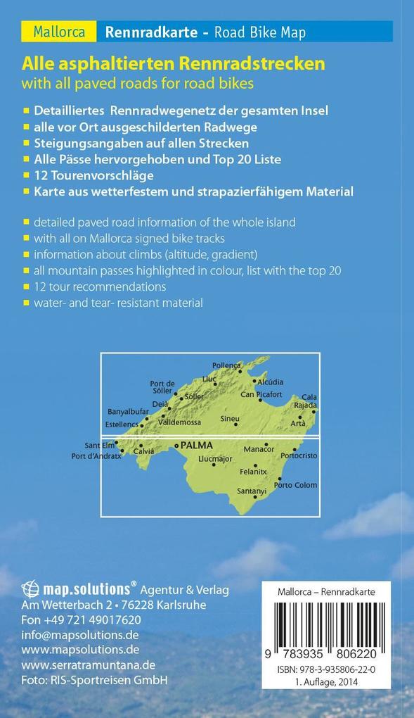 Weitere Ansicht: Rennradkarte Mallorca