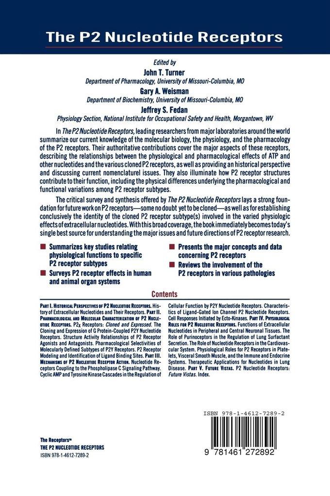 Weitere Ansicht: The P2 Nucleotide Receptors