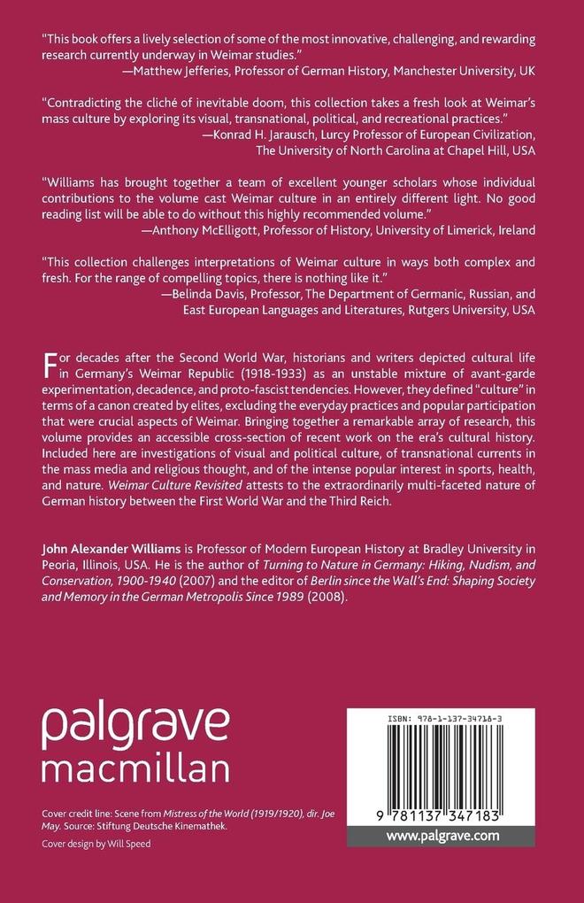 Weitere Ansicht: Weimar Culture Revisited | J. Williams, John A. Williams