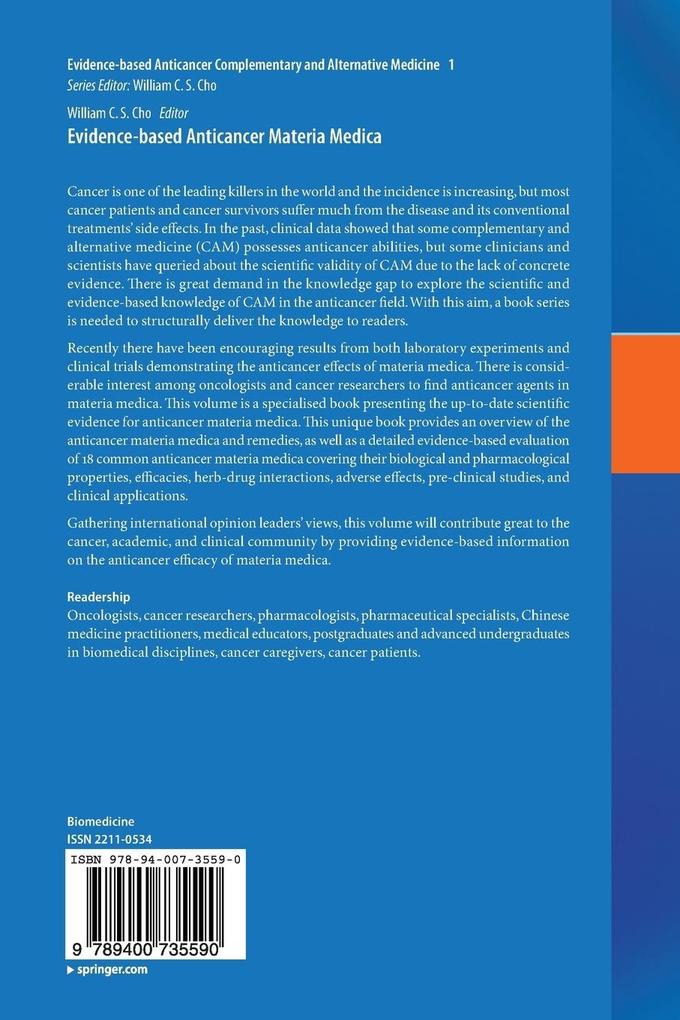 Weitere Ansicht: Evidence-based Anticancer Materia Medica