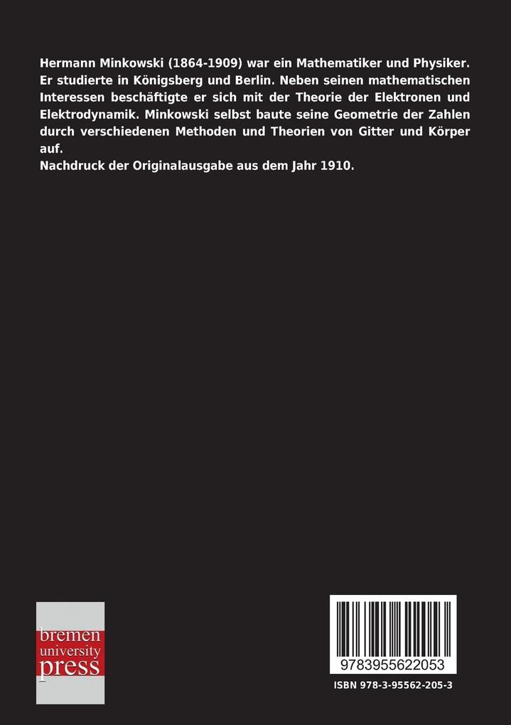 Weitere Ansicht: Geometrie der Zahlen | Hermann Minkowski