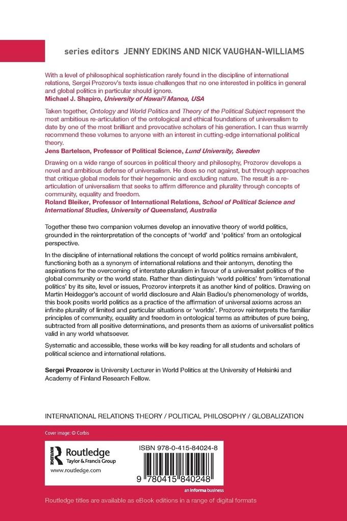 Weitere Ansicht: Ontology and World Politics | Sergei Prozorov