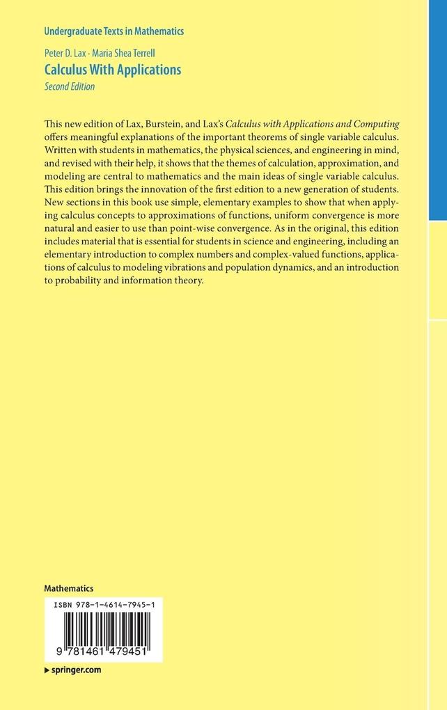 Weitere Ansicht: Calculus With Applications | Peter D. Lax, Maria Shea Terrell