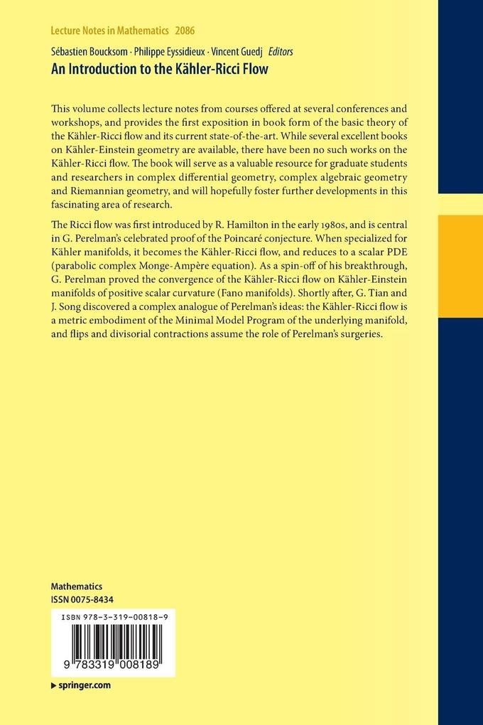 Weitere Ansicht: An Introduction to the Kähler-Ricci Flow