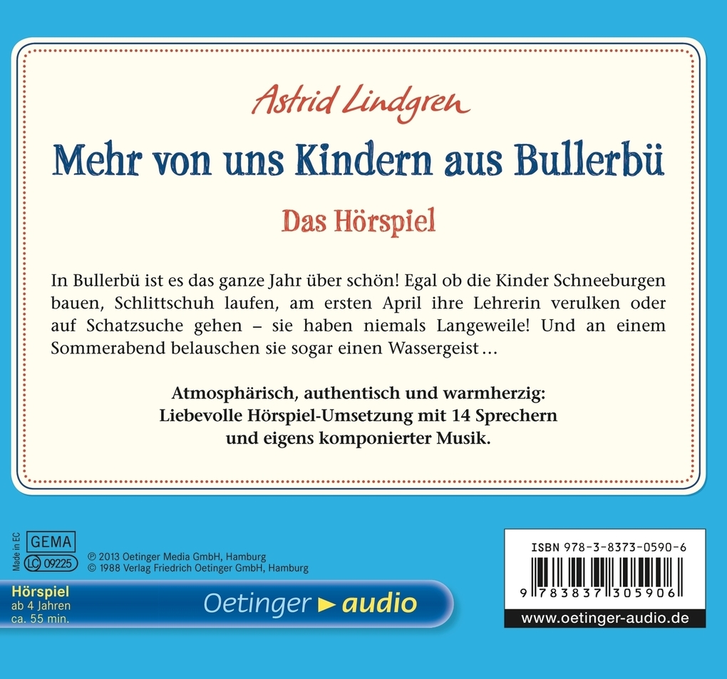 Weitere Ansicht: Mehr von uns Kindern aus Bullerbü - Das Hörspiel (CD) | Astrid Lindgren, Dieter Faber, Frank Oberpichler