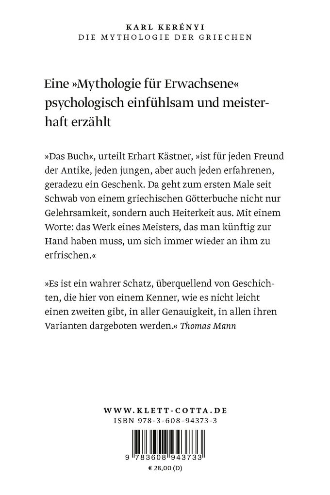 Weitere Ansicht: Mythologie der Griechen | Karl Kerényi
