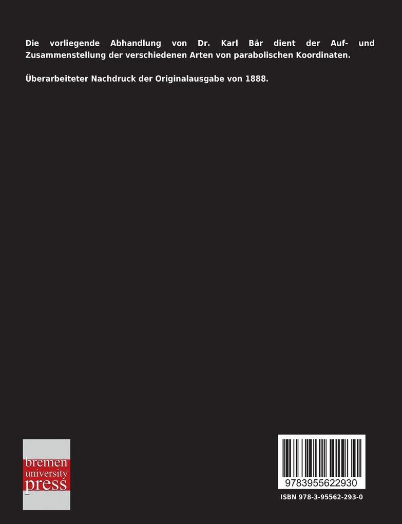Weitere Ansicht: Parabolische Koordinaten in der Ebene und im Raum | Karl Baer