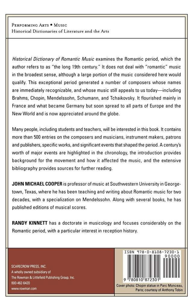 Weitere Ansicht: Historical Dictionary of Romantic Music | John Michael Cooper