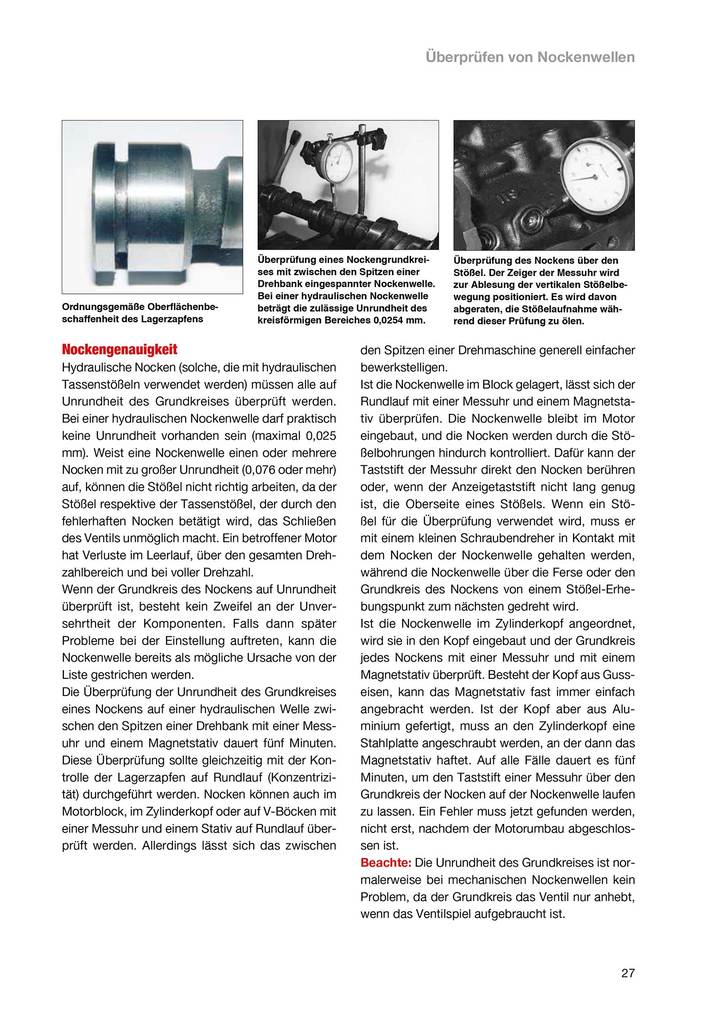 Weitere Ansicht: Praxishandbuch Nockenwellen | Des Hammill