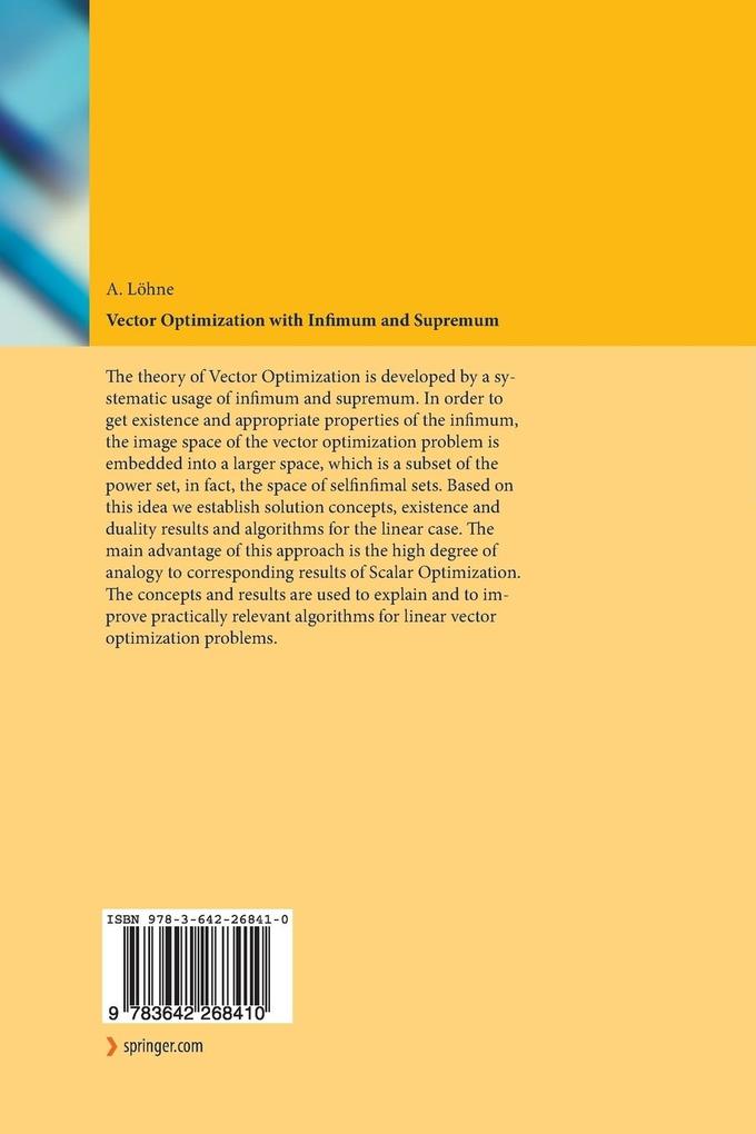 Weitere Ansicht: Vector Optimization with Infimum and Supremum | Andreas Löhne
