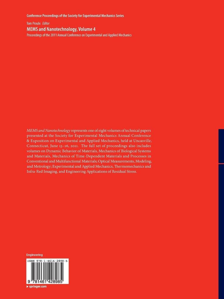 Weitere Ansicht: MEMS and Nanotechnology, Volume 4