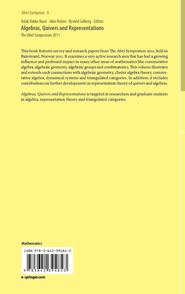 Weitere Ansicht: Algebras, Quivers and Representations