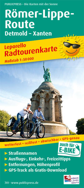 Produktbild: Radwanderkarte Römer-Lippe-Route, Detmold - Xanten 1 : 50 000