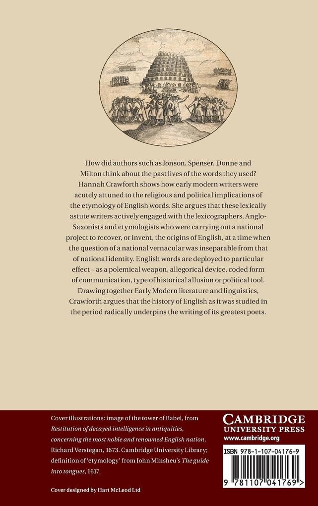 Weitere Ansicht: Etymology and the Invention of English in Early Modern Literature | Hannah Crawforth