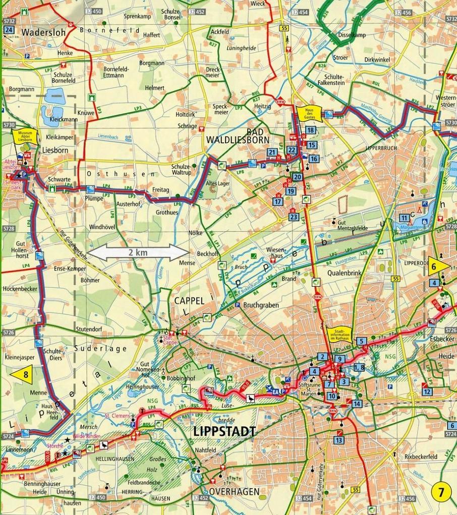 Weitere Ansicht: Radwanderkarte Römer-Lippe-Route, Detmold - Xanten 1 : 50 000