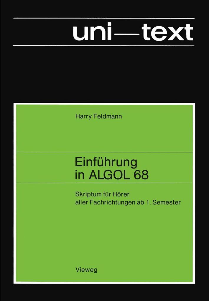 Produktbild: Einführung in ALGOL 68 | Harry Feldmann