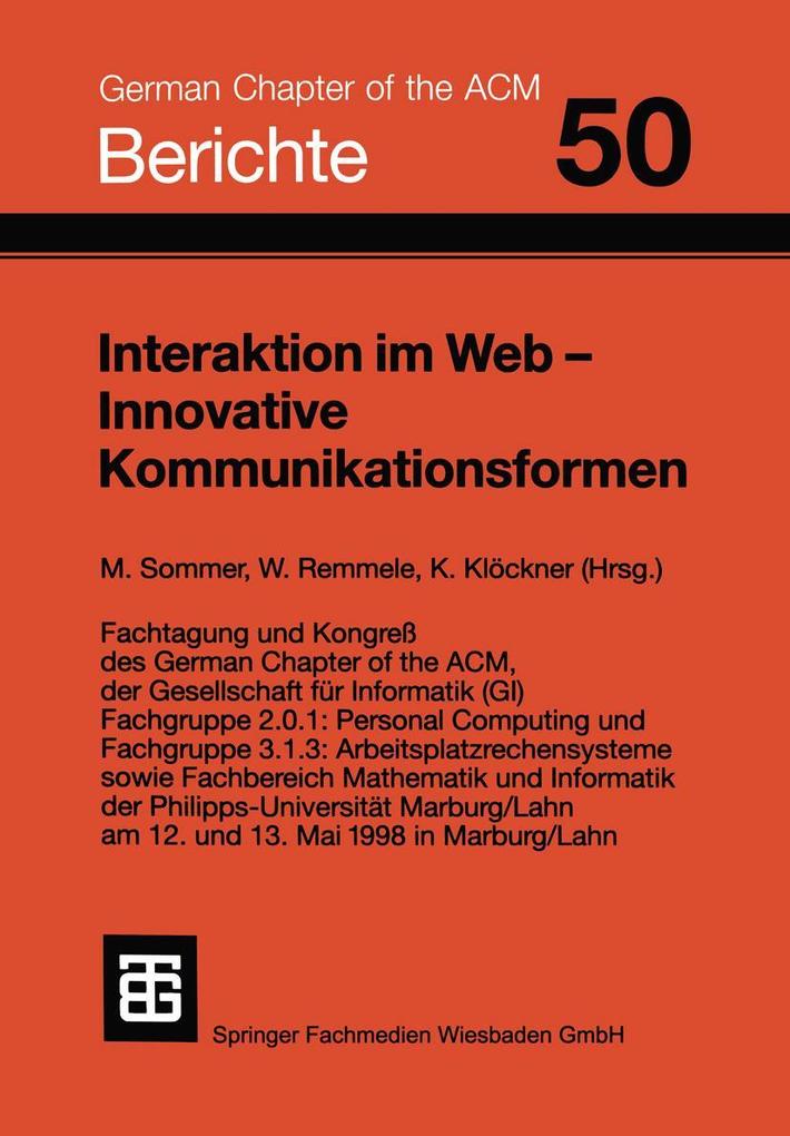 Produktbild: Interaktion im Web - Innovative Kommunikationsformen