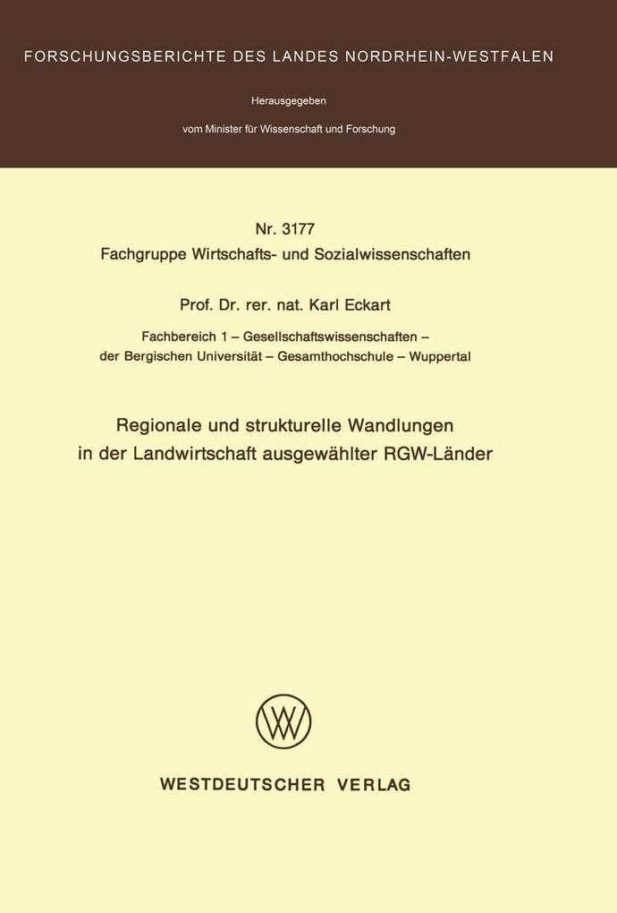 Produktbild: Regionale und strukturelle Wandlungen in der Landwirtschaft ausgewählter RGW-Länder | Karl Eckart