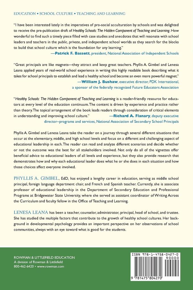 Weitere Ansicht: Healthy Schools | Phyllis A. Gimbel, Lenesa Leana