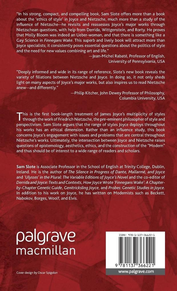 Weitere Ansicht: Joyce's Nietzschean Ethics | S. Slote, Sam Slote