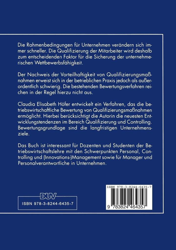 Weitere Ansicht: Betriebswirtschaftliche Bewertung von Qualifizierungsinvestitionen | Claudia E. Höfer