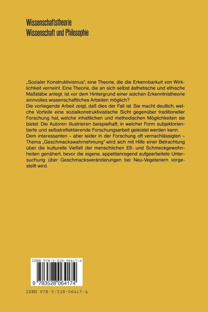 Weitere Ansicht: Zur sozialen Konstruktion von Geschmackswahrnehmung | Michael Borg-Laufs, Lothar Duda