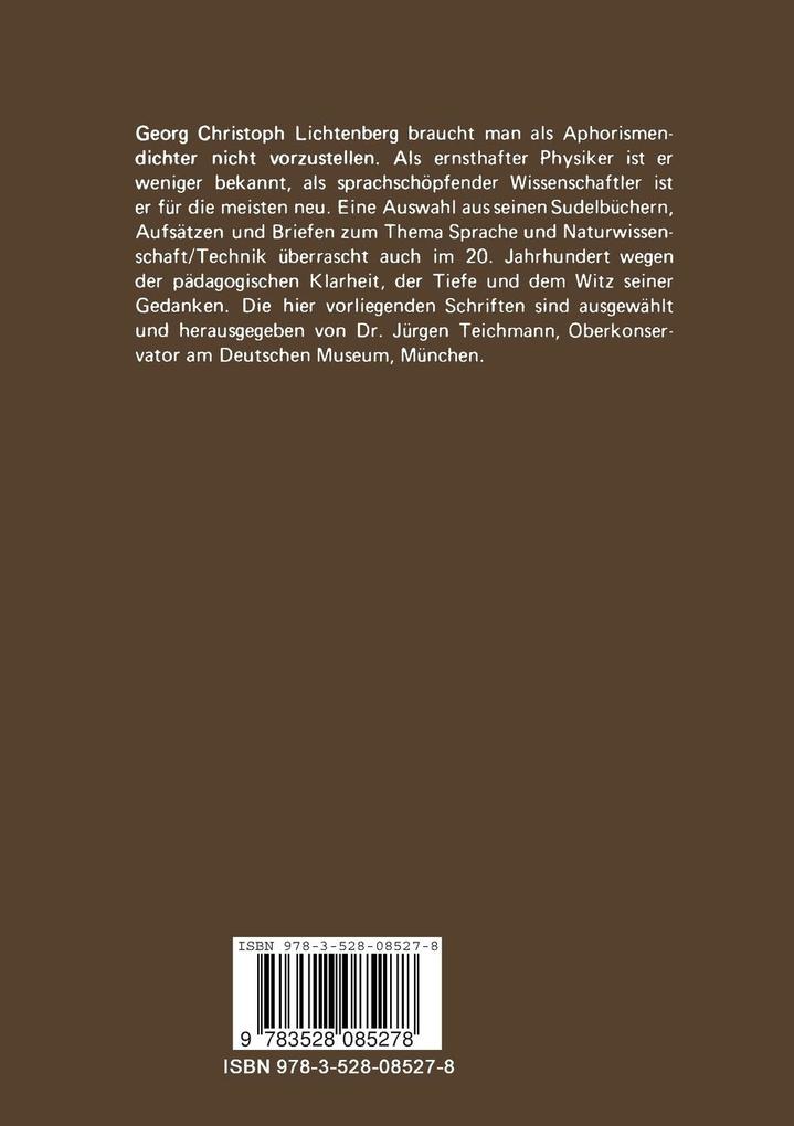 Weitere Ansicht: Aphoristisches zwischen Physik und Dichtung | Georg Christoph Lichtenberg