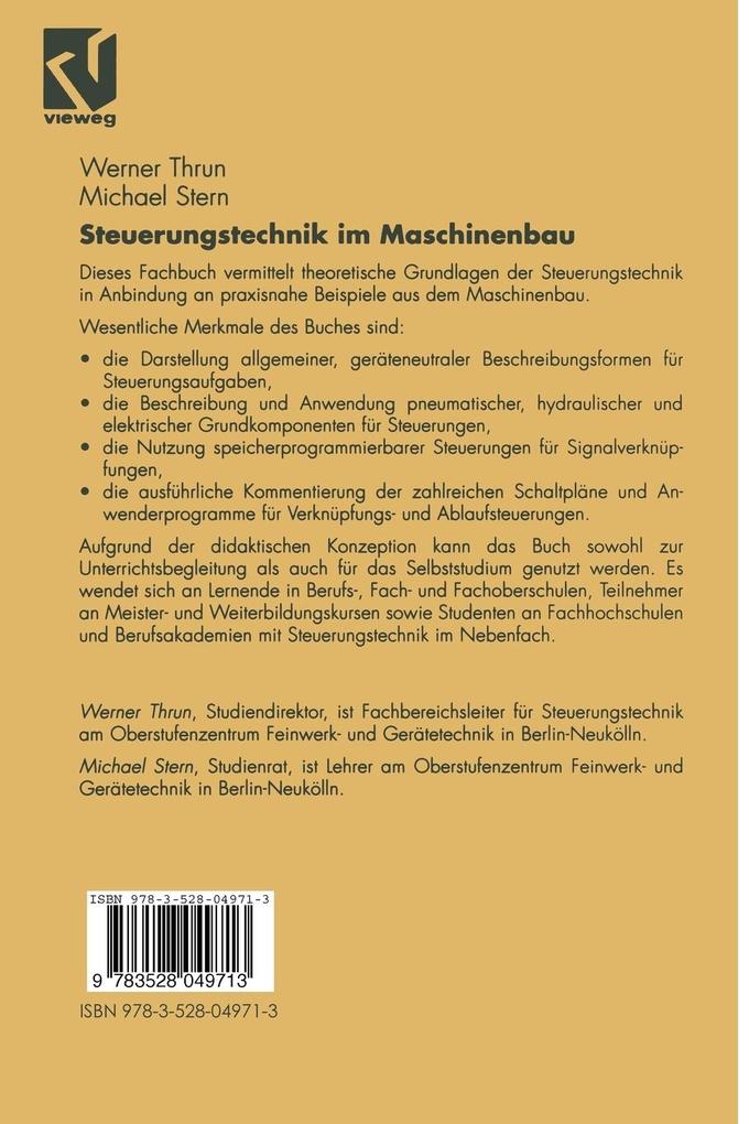 Weitere Ansicht: Steuerungstechnik im Maschinenbau | Michael Stern, Werner Thrun
