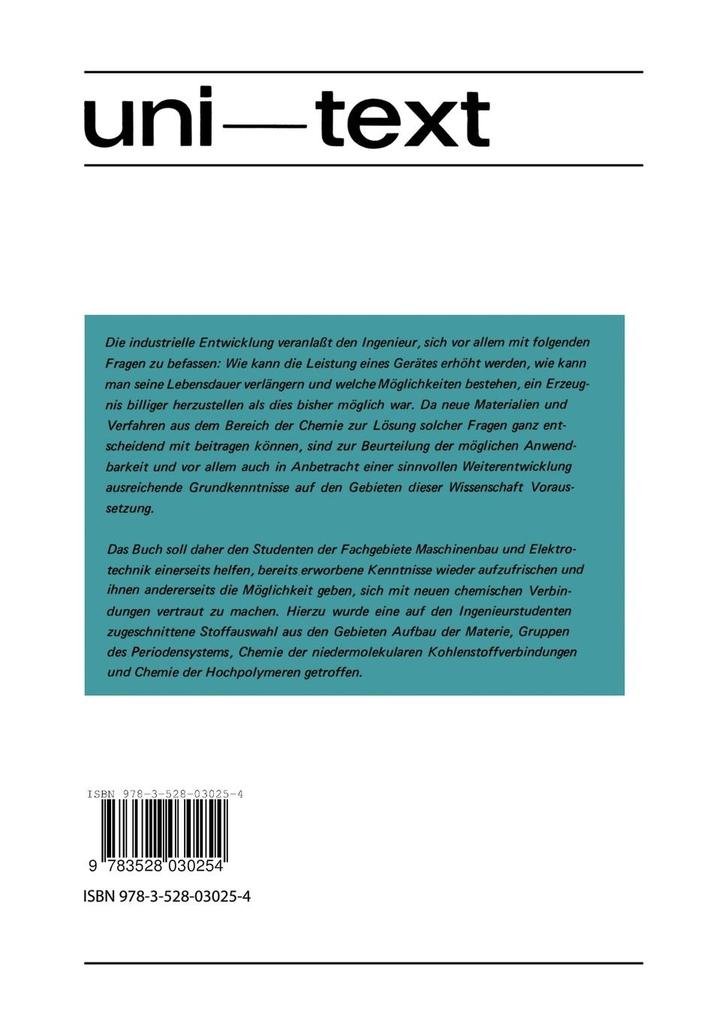 Weitere Ansicht: Chemie für Maschinenbauer und Elektrotechniker | Fritz Weigel
