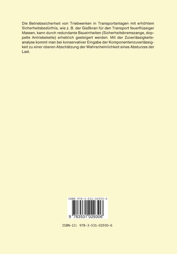 Weitere Ansicht: Untersuchung eines Hubwerkes mit redundanten Komponenten und zweiter kinematischer Kette zur Erhöhung der Betriebssicherheit gefährdender Lastbewegungen | Werner Stenkamp