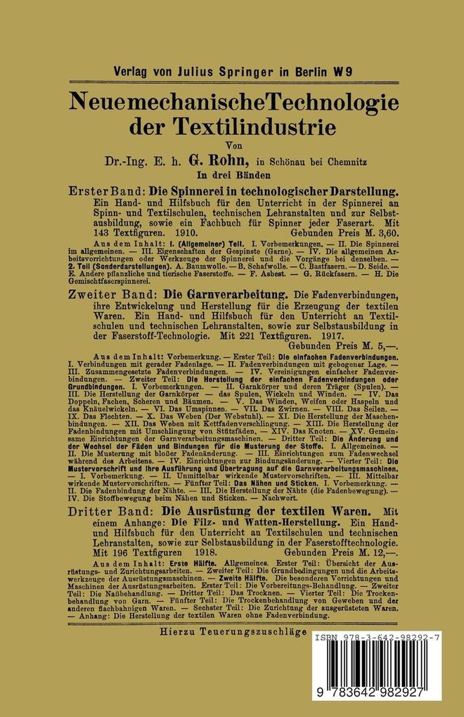 Weitere Ansicht: Textilfaserkunde mit Berücksichtigung der Ersatzfasern und des Faserstoffersatzes | G. Rohn