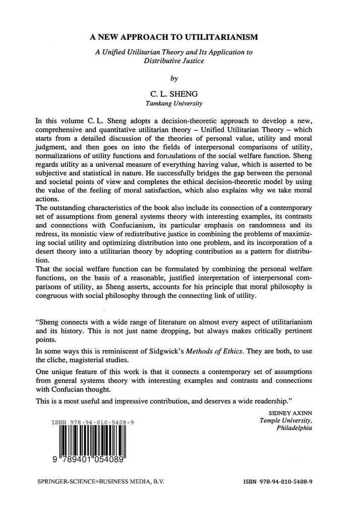 Weitere Ansicht: A New Approach to Utilitarianism | C. L. Sheng