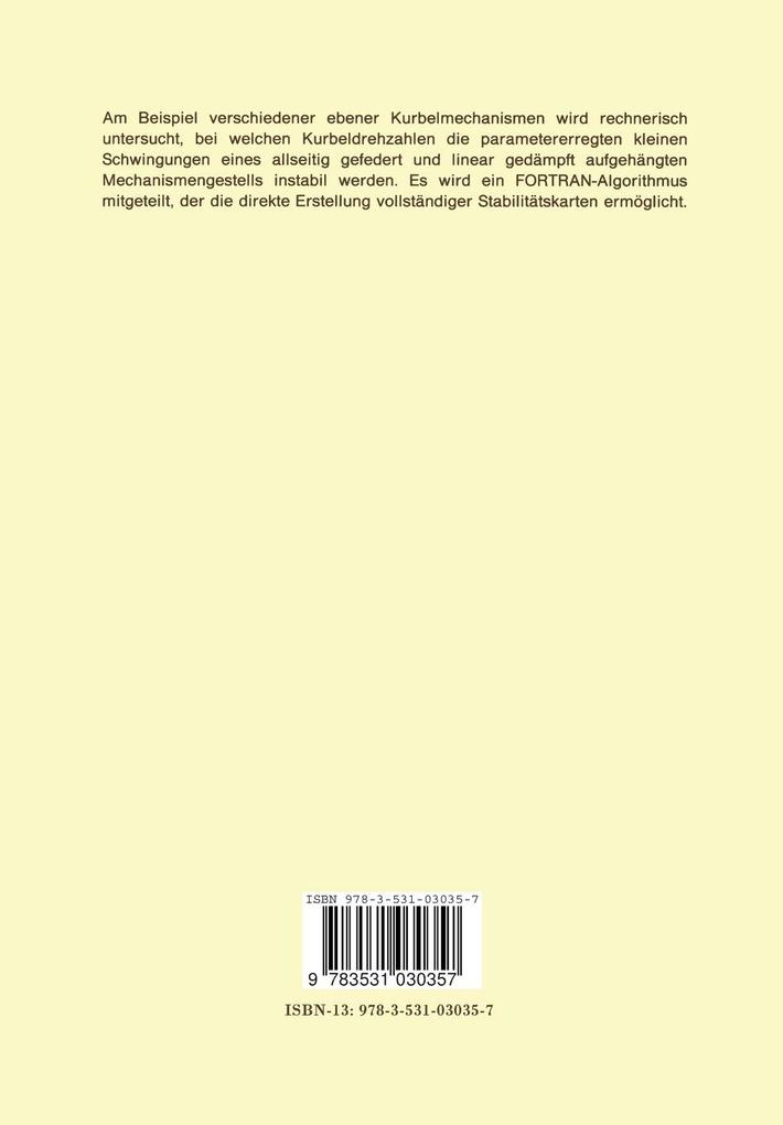 Weitere Ansicht: Zur Berechnung der Stabilität der Gestellbewegungen ebener Mechanismen | Günter Dittrich
