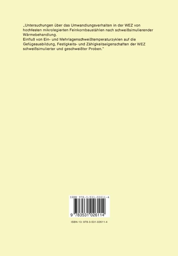 Weitere Ansicht: Einfluß der thermischen Behandlung beim Ein- und Mehrlagenschweißen auf die Gefügebildung und die Bruchzähigkeit von simulierten und geschweißten Proben | Eugen Schmidtmann