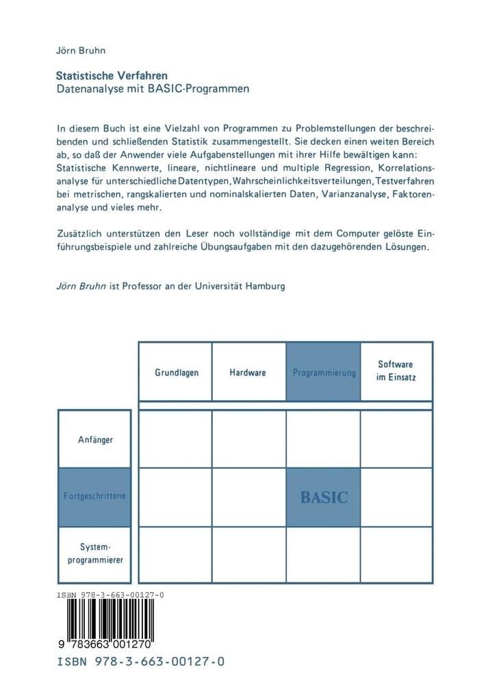 Weitere Ansicht: Statistische Verfahren | Jörn Bruhn