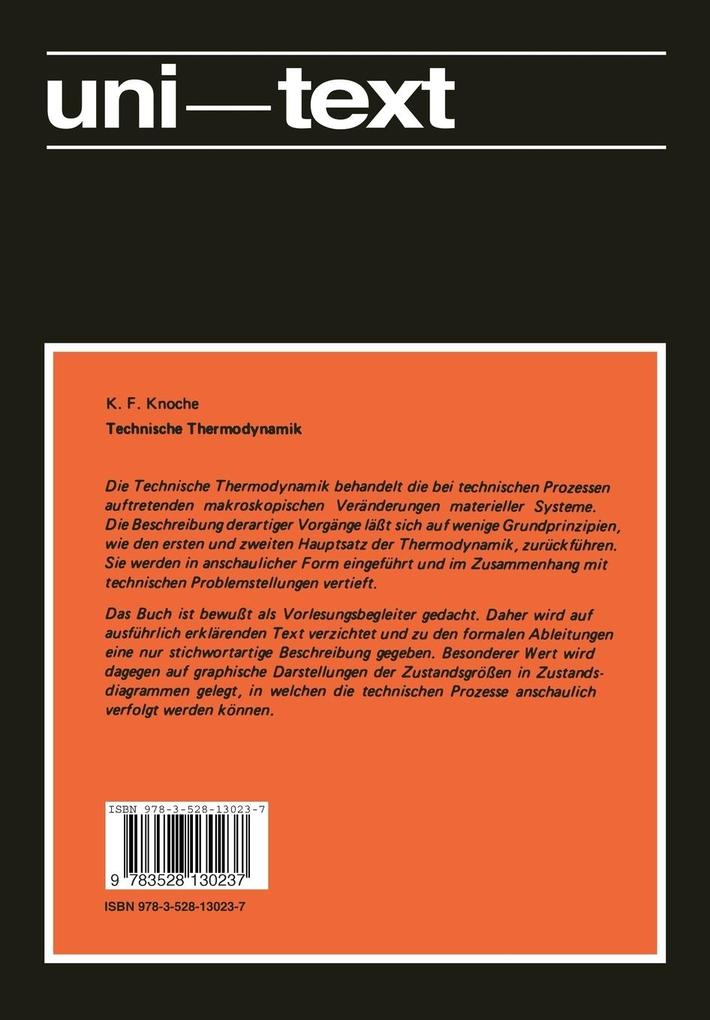Weitere Ansicht: Technische Thermodynamik | Karl Friedrich Knoche